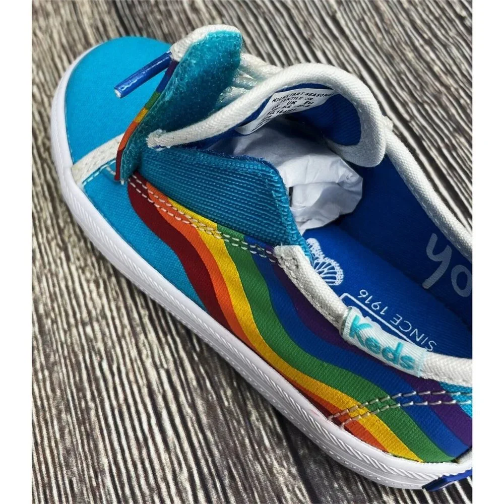 NEW Keds Girls Kids Toddler Rainbow Pride B The Change Faux Tie Shoes Size 6.5 M